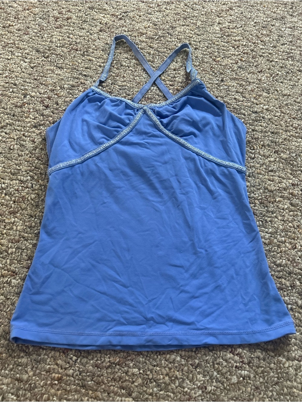 Vintage Kyodan Periwinkle Blue Ruched Cami Tank Top